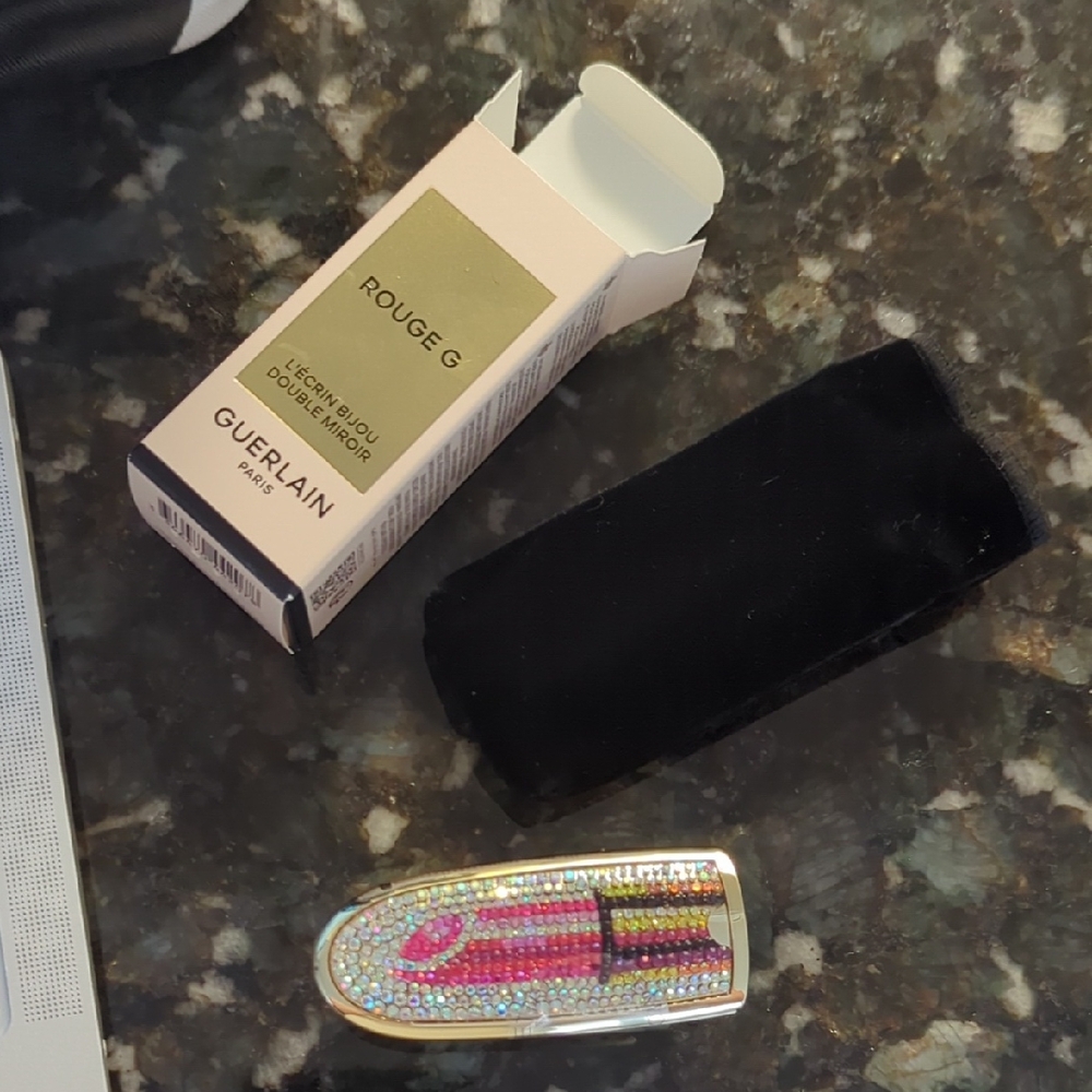 Guerlain Rouge G Lipstick with Sparkling Multicolor Case